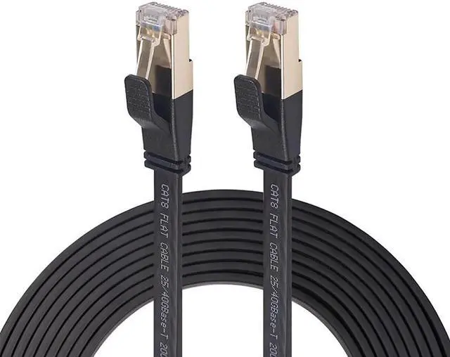 Main image of Cat 8 Ethernet Cable 66ft, Hannord Cat8 Flat Internet Cable, RJ45 High Speed Gaming Patch Cord, White Network LAN Cable, 40Gbps, 2000Mhz, Weatherproof for Xbox, POE, PS4, Switch, Modem, Routerz