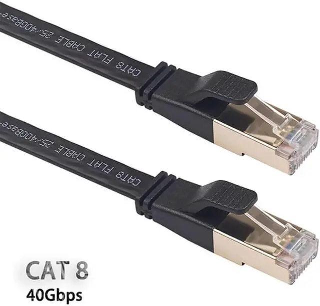 Alt view image 2 of 7 - Cat 8 Ethernet Cable 66ft, Hannord Cat8 Flat Internet Cable, RJ45 High Speed Gaming Patch Cord, White Network LAN Cable, 40Gbps, 2000Mhz, Weatherproof for Xbox, POE, PS4, Switch, Modem, Routerz