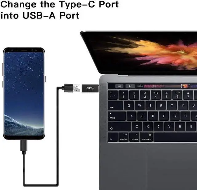 Alt view image 2 of 7 - USB C to USB 3.0 Adapter, Hannord 2 Pack USB C to A Male to Female Adapter Compatible with MacBook 2018 2017 2016, Samsung Galaxy Note 8, Galaxy S8 S8+ S9, Google Pixel, Nexus, and More