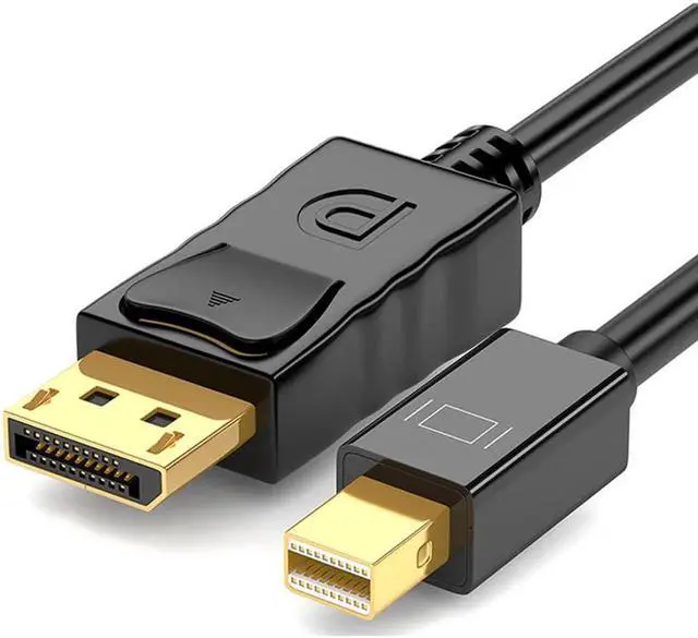 Main image of WISDUM Mini DisplayPort to DisplayPort Cable, 6 Feet, Gold-Plated Mini DP(Thunderbolt Compatible) to DP Cord (4K@60Hz, 2K@144Hz) Mini DP to DP Display Cable - Black