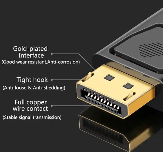 Alt view image 7 of 7 - 4K DisplayPort to HDMI Adapter 2 Pack, Hannord DP Male to HDMI Female Converter Gold-Plated Connectors for HP Laptop,Computer,PC,HDTV, Projector, Desktop