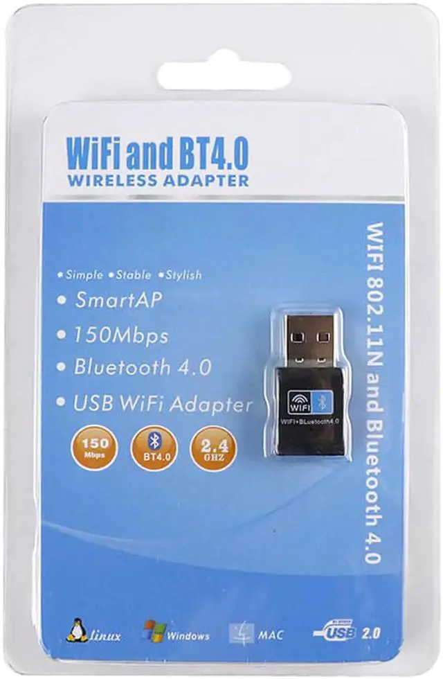 Alt view image 6 of 7 - USB WiFi Bluetooth Adapter 150Mbps Network Card Wireless Dongle Bluetooth 4.0 Portable Mini AP for PC Laptop Desktop 2.4GHz Band 802.11N Compatible with Windows 10 8 7 XP Vista Mac Linux