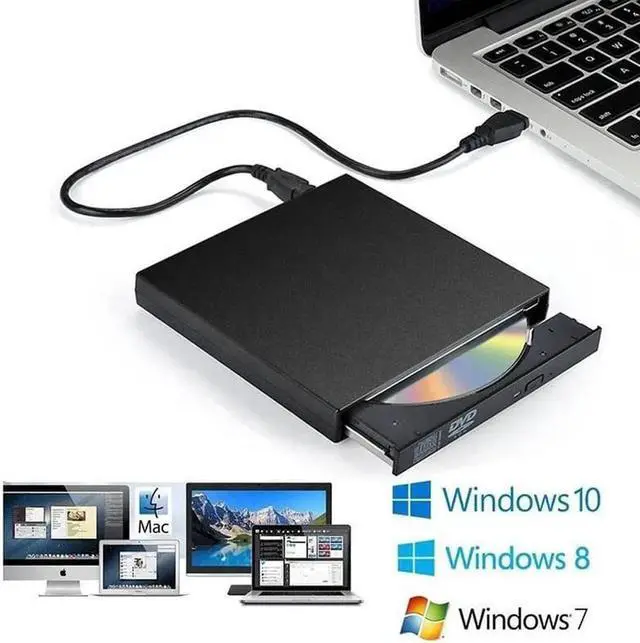 Alt view image 2 of 7 - External USB2.0 CD Drive, Hannord Protable External DVD Drive, USB Slim CD-RW DVD-R Combo Burner Writer Player for Laptop Notebook PC Desktop Computer Compatible with Windows 2000/XP/Vista/7/10 MAC OS
