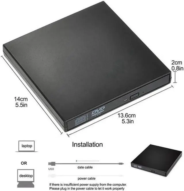 Alt view image 5 of 7 - External USB2.0 CD Drive, Hannord Protable External DVD Drive, USB Slim CD-RW DVD-R Combo Burner Writer Player for Laptop Notebook PC Desktop Computer Compatible with Windows 2000/XP/Vista/7/10 MAC OS