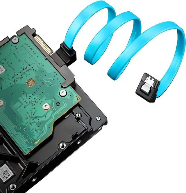 Alt view image 5 of 6 - WISDUM SATA Cable III, 3 Pack SATA Cable III 6Gbps 90 Degree Right Angle with Locking Latch 18 Inch for SATA HDD, SSD, CD Driver, CD Writer - Blue