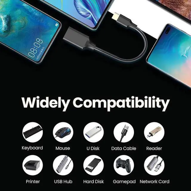 Alt view image 6 of 7 - USB C to USB Adapter,  USB C to USB 3.0 Adapter,USB Type C to USB Female Adapter OTG Cable Compatible with iPad Air 2020, MacBook Pro, Air and More (2 Pack)