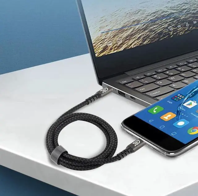 Alt view image 6 of 7 - WISDUM USB4 Cable Compatible with Thunderbolt 4/3 Cable 1.64ft, Supports 240W Charging / 8K Display / 40Gbps Data Transfer USB C to USB C Cable, for Type-C MacBooks, iPad Pro, Hub, Docking and More