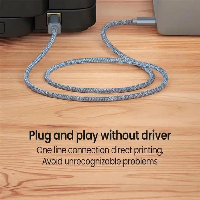 Alt view image 7 of 7 - USB C to Printer Cable, USB C to USB B Male Scanner Cord Compatible with DIMI, Google Chromebook Pixel, MacBook Pro, HP Canon Printers, iPad Pro and More Type-C Devices/Laptops, 3.3ft.