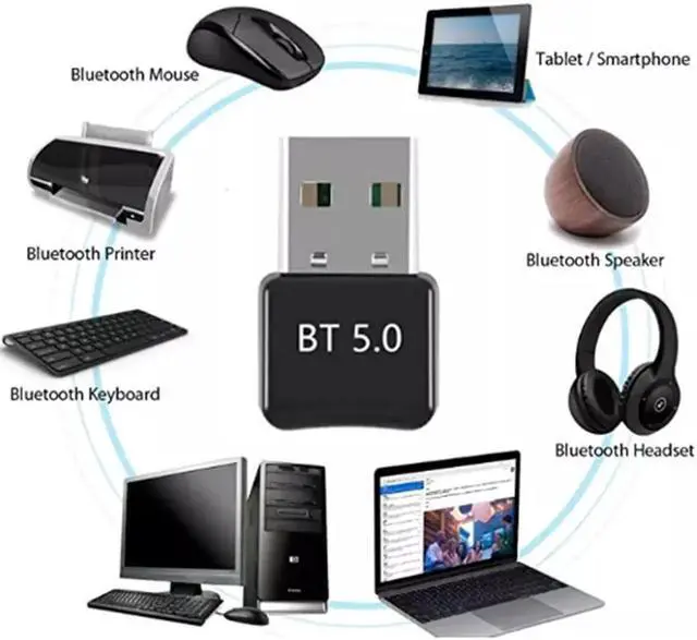 Alt view image 3 of 7 - WISDUM  Wireless USB Bluetooth Adapter 5.0 for Computer Mini Bluetooth Dongle Music Adapter PC Bluetooth Receiver Transmitter Compatible with Windows 7/8/8.1/10