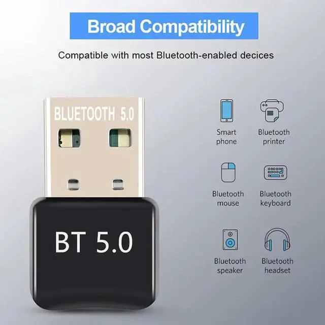 Alt view image 2 of 7 - WISDUM  Wireless USB Bluetooth Adapter 5.0 for Computer Mini Bluetooth Dongle Music Adapter PC Bluetooth Receiver Transmitter Compatible with Windows 7/8/8.1/10