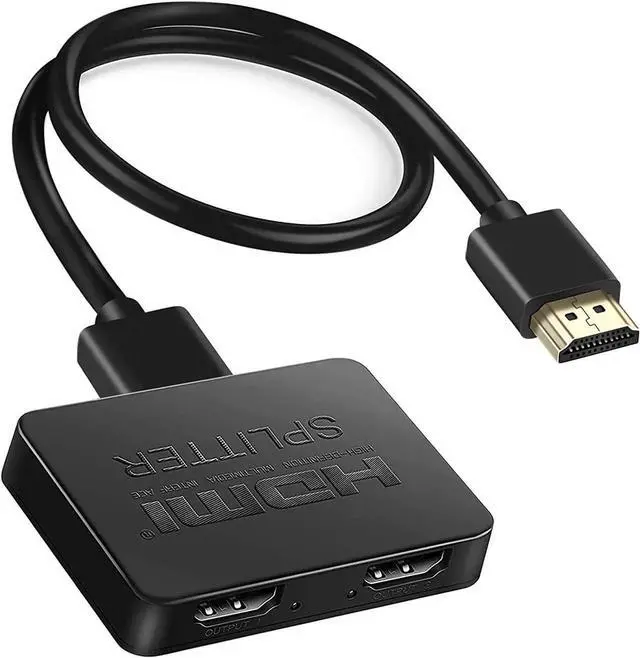Alt view image 6 of 7 - HDMI Splitter 1 in 2 Out, 4K HDMI Splitter for Dual Monitors Duplicate/Mirror Only, 1x2 HDMI Splitter 1 to 2 Amplifier for Full HD 1080P 3D with HDMI Cable for Xbox PS4 PS3 Blu-Ray Player TV HDTV