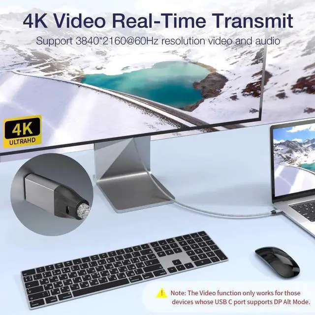 Alt view image 4 of 7 - WISDUM  USB C to USB C Cable 100W, USB 3.1 Type C Gen 2 10Gbps /20Gbps Data Transfer Cable PD Fast Charging,4K Video Monitor Cord Compatible for Thunderbolt 3,MacBook Pro, iPad Pro,Galaxy S21(1.65ft.)