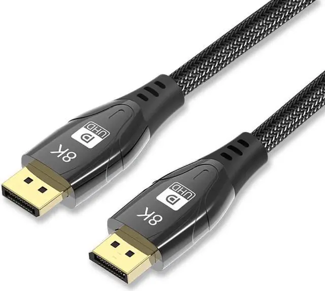 Alt view image 7 of 7 - 8K DisplayPort Cable 6.6FT,DP 1.4 Cable Nylon Braided/Aluminum Alloy(4K@144Hz,8K@60Hz) Ultra HD High Speed Computer Accessories Cable for Laptop PC TV etc-Gaming Monitor (Black)