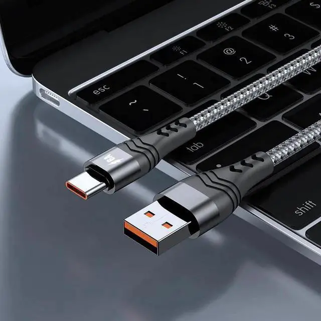 Alt view image 4 of 7 - WISDUM 66W Super Fast Charge USB-C Cable [Black 3.3ft] - 11V/6A, Anti-Break Durable Braided Type-C Cord, High-Speed Charging & Data Transfer For iphone 16 Pro max Samsung Huawei