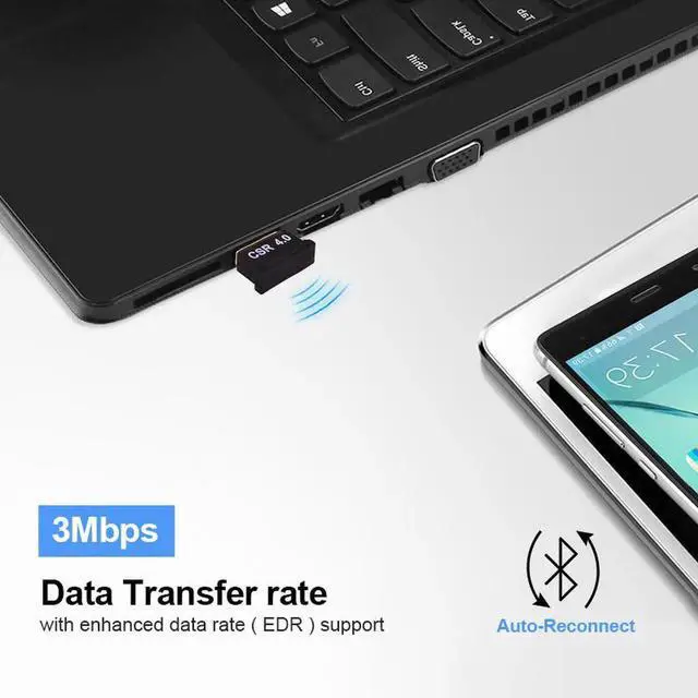 Alt view image 2 of 7 - USB Bluetooth Adapter for PC - Bluetooth Dongle for PC Windows 10/8/7 - PC to Bluetooth Adapter - Bluetooth USB Receiver 4.0 for Computer/Laptop