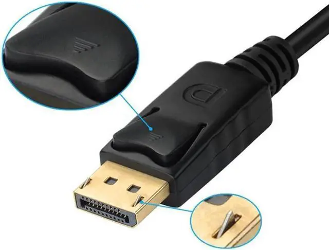 Alt view image 7 of 7 - Displayport to HDMI DVI VGA Adapter, 1080P Multi-Function DP to HDMI/DVI/VGA Male to Female 3-in-1 Adapter Converter Cable