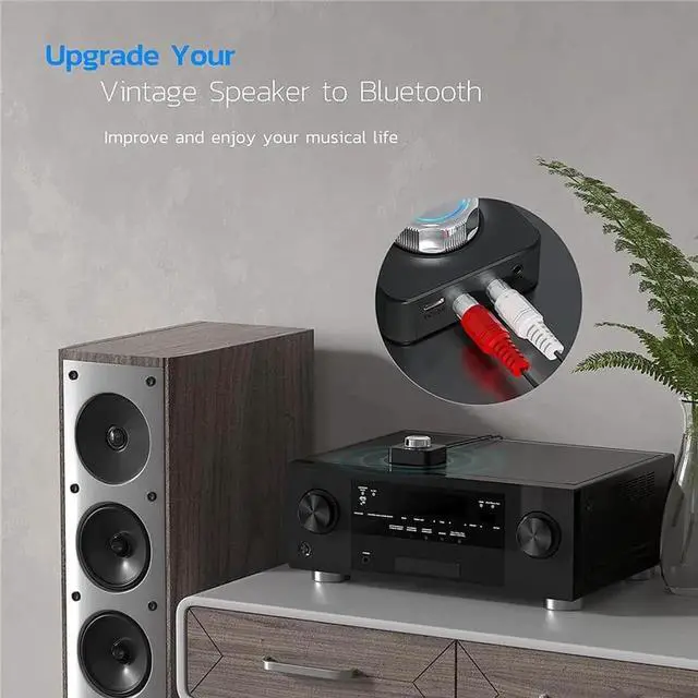 Alt view image 3 of 7 - Bluetooth Audio Receiver, Wireless Audio Adapter for Home Stereo Music Streaming System with 3.5mm RCA/ LR Audio Support TF Card, Works with Smartphones and Tablets