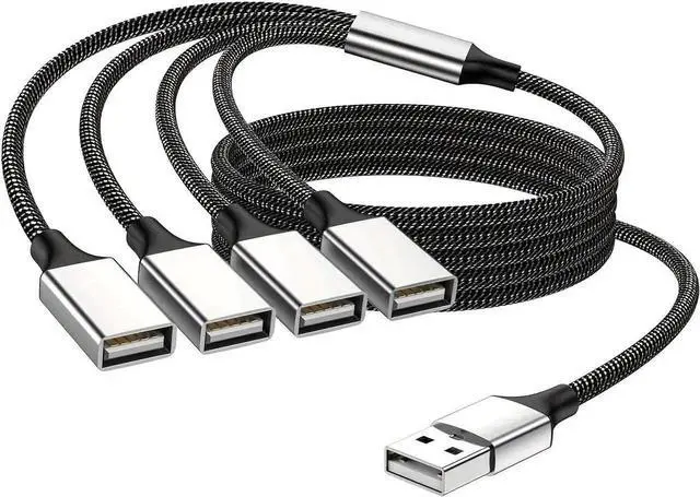 Alt view image 7 of 7 - WISDUM  USB Splitter USB 1 Male to 4 Female USB Hub Extension Cable, USB Splitter Adapter for Mac Macbook,Car,Xbox One Series X/S,Flash Drive,HDD,Laptop  0.8Feet