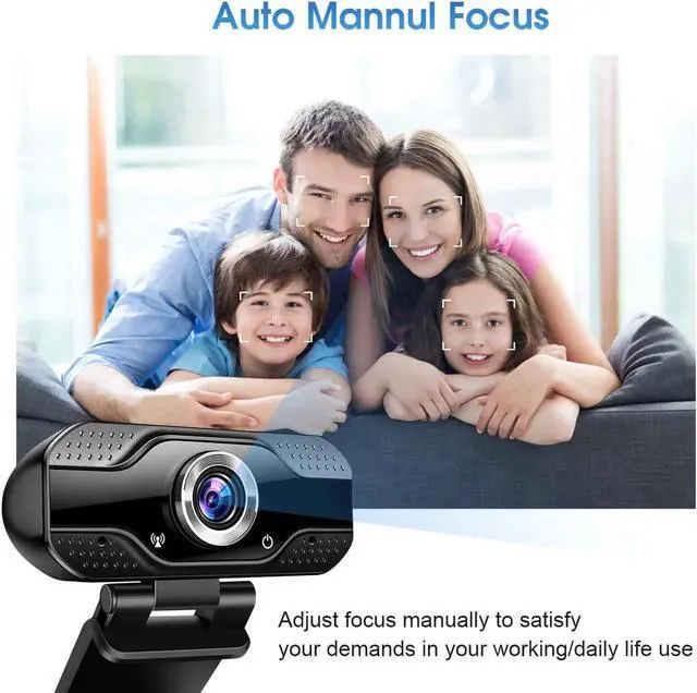 Alt view image 6 of 7 - WISDUM Video Calling Recording Conferencing Live Class Webcam,1080P Full HD Webcam USB Desktop & Laptop Webcam Live Streaming Webcam with Microphone Widescreen HD Video Webcam