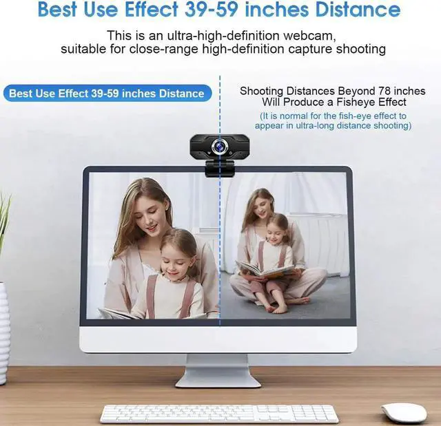 Alt view image 5 of 7 - WISDUM Video Calling Recording Conferencing Live Class Webcam,1080P Full HD Webcam USB Desktop & Laptop Webcam Live Streaming Webcam with Microphone Widescreen HD Video Webcam