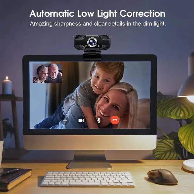 Alt view image 4 of 7 - WISDUM Video Calling Recording Conferencing Live Class Webcam,1080P Full HD Webcam USB Desktop & Laptop Webcam Live Streaming Webcam with Microphone Widescreen HD Video Webcam