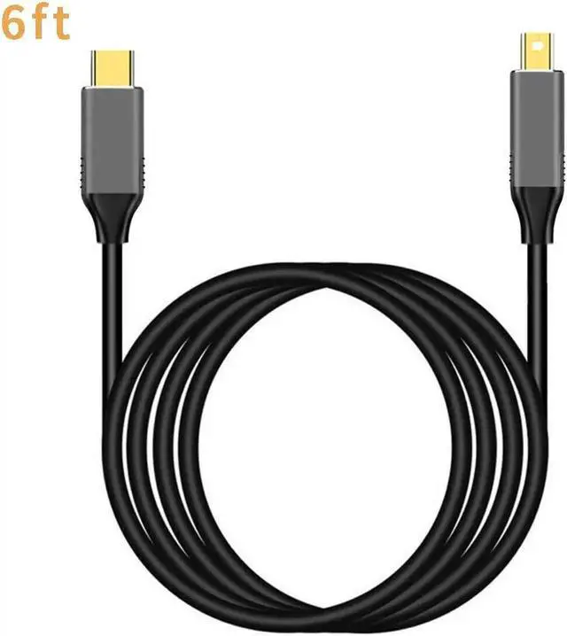 Alt view image 7 of 7 - WISDUM USB C to Mini Displayport Cable, 4K@60hz 6ft USB Type C Thunderbolt 3 to Mini DP Video Convert Cable for iPhone 15,MacBook Pro/Air/iMac/Mac Mini/Surface etc