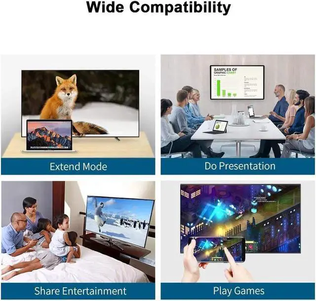 Alt view image 6 of 7 - USB C to HDMI Adapter 4K for Mac OS, Type-C to HDMI Adapter [Thunderbolt 3], Compatible with MacBook Pro 2019/2018/2017, MacBook Air, Galaxy, Dell XPS, Pixelbook, Microsoft and More