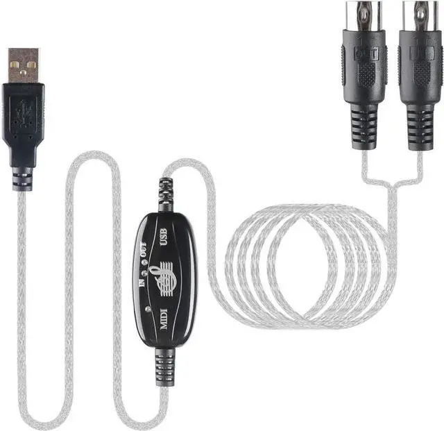 Alt view image 5 of 7 - WISDUM  USB to MIDI Cable Converter 2 in 1 PC to Synthesizer Music Studio Keyboard Interface Wire Plug Controller Adapter Cord 16 Channels Supports Computer Laptop Windows and Mac