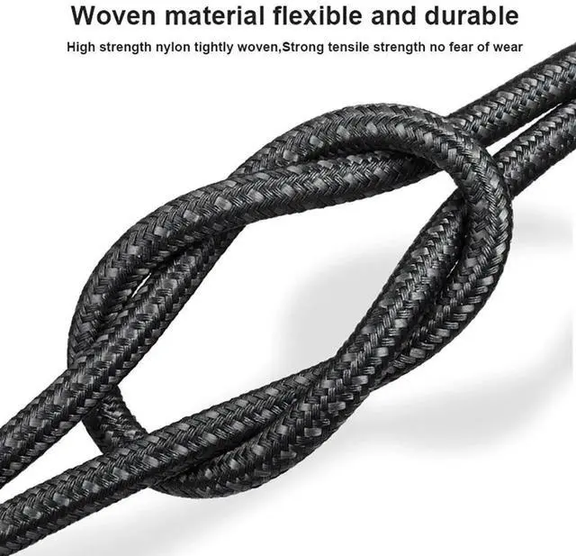 Alt view image 3 of 6 - WISDUM Type-C VR Link Cable [5A 100W] USB-C to USB-C 90 Degree Type-C Nylon Braided Cable for Meta Quest 3S / 3/2 / Pro, Pico 4 Ultra / 4 and PC VR Headset Gaming Black