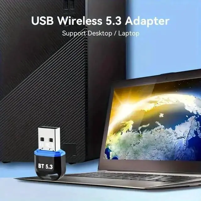 Alt view image 5 of 7 - USB Bluetooth 5.3 Adapter for PC, Plug & Play BT5.3 Bluetooth Dongle Receiver Long Range Support Windows 11/10/8.1 for Desktop Laptop Keyboard Mouse Headset (Red)