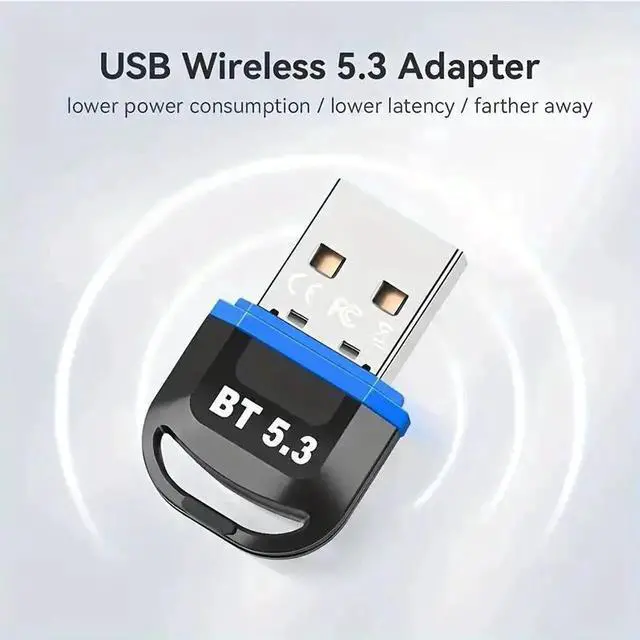 Alt view image 2 of 7 - USB Bluetooth 5.3 Adapter for PC, Plug & Play BT5.3 Bluetooth Dongle Receiver Long Range Support Windows 11/10/8.1 for Desktop Laptop Keyboard Mouse Headset (Red)