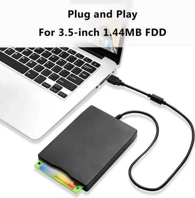 Alt view image 2 of 7 - 3.5" USB External Floppy Disk Drive, 3.5-inch Portable 1.44MB FDD Diskette Drive for Windows 2000/XP/Vista/7/8, Plug and Play Floppy Disk Reader Adapter for PC Laptop Desktop Computer