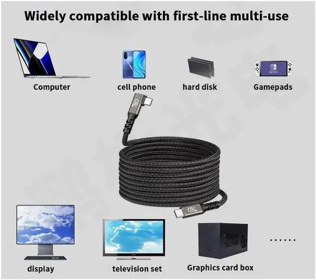 Alt view image 6 of 7 - USB4.0 Fast Charging Data Cable, Thunderbolt 4 Cable, USB-C to USB-C Cable, 240w Charging Cord, Supports 8K@60Hz Display & 40Gbps Data Transfer Braided Cable For Laptop MacBooks Pro,1.64ft
