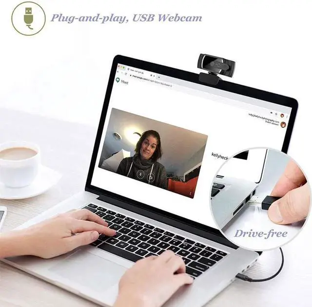 Alt view image 3 of 7 - 1080P Webcam with Microphone - FHD Web Cam with Privacy Cover, Plug and Play USB Web Camera for Desktop & Laptop Video Conferencing/Calling/Skype/YouTube/Zoom/Facet