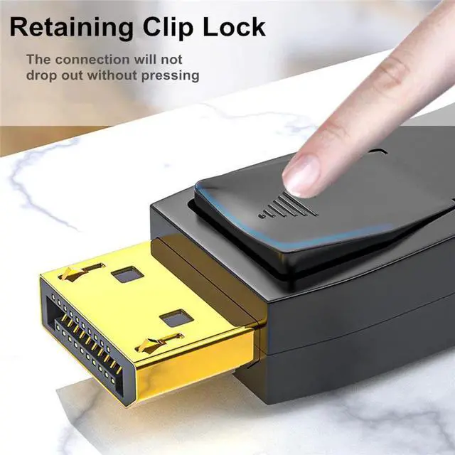 Alt view image 4 of 6 - DisplayPort 1.4 Cable, 32.4Gbps High-Speed, DisplayPort Cable 1.4 Support 8K@60Hz, 4K@144Hz, Dynamic HDR and 3D for Gaming Monitor, PC, Gold-Plated Plugs, 3.3 Feet, Black