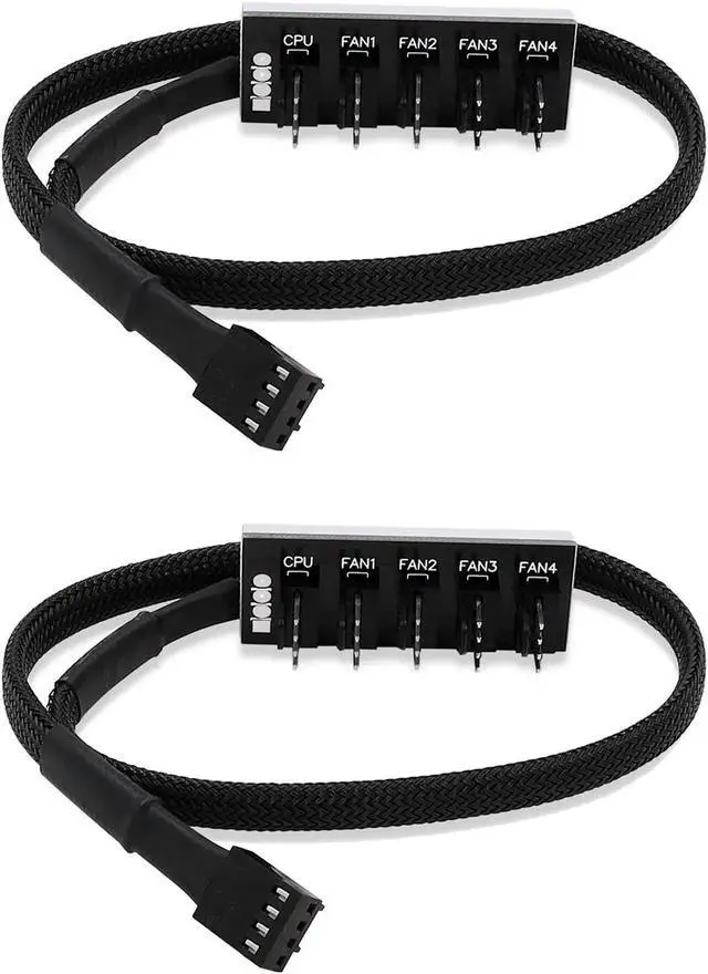 Main image of 4-Pin PWM Fan Power Supply Cable 1 to 5 Splitter 5 Way Hub PC Case Internal Motherboard Fan Power Extension Cable Cord Wire for ATX Computer Case 4-Pin and 3-Pin Cooling Fans (13 inch, 1 Pack)