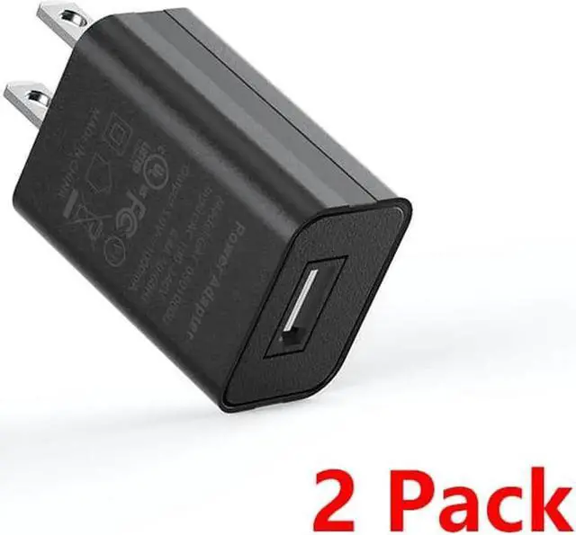 Alt view image 2 of 7 - UL Certified USB Wall Charger Power Supply 5v 1A Universal Portable Travel Power Adapter Plug Block High Speed for iPhone iPad iPad Samsung HTC LG iPod Nokia Travel Office Home Use (Black,2Pack)