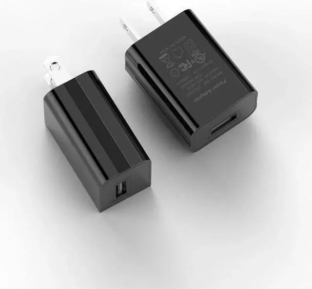 Main image of UL Certified USB Wall Charger Power Supply 5v 1A Universal Portable Travel Power Adapter Plug Block High Speed for iPhone iPad iPad Samsung HTC LG iPod Nokia Travel Office Home Use (Black,2Pack)