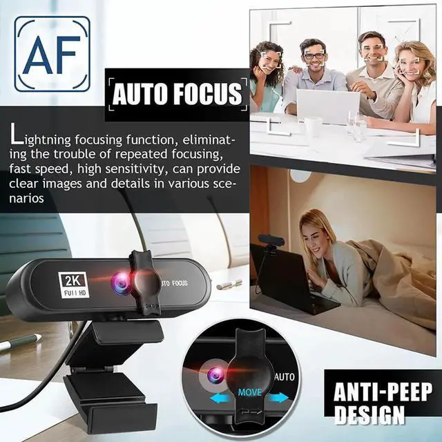 Alt view image 3 of 7 - Full HD WebCam 2K Webcam Computer PC Web Cam Webcam Auto Focus Laptop Camera For Youtube Skype Live Broadcast Video Work