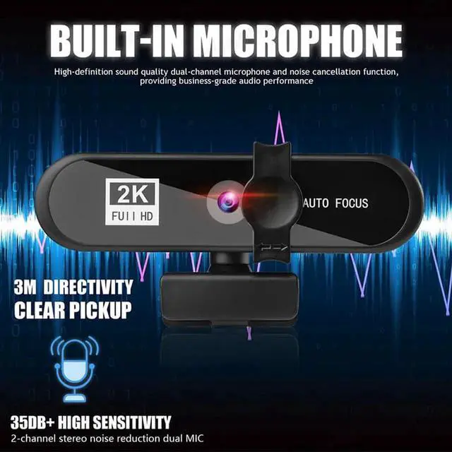 Alt view image 7 of 7 - Full HD WebCam 2K Webcam Computer PC Web Cam Webcam Auto Focus Laptop Camera For Youtube Skype Live Broadcast Video Work