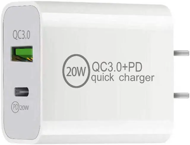 Main image of 20W USB C Fast Charger, Dual Port PD Power Delivery + QC3.0 Quick Charger Wall Charger Block Plug for iPhone 13/12/11 /Pro Max, XS/XR/X, 8/7/6, iPad Pro, AirPods Pro, Samsung Galaxy, Pixel