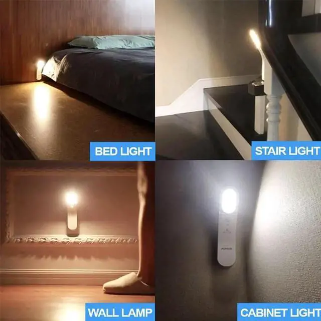 Alt view image 7 of 7 - Motion Sensor LED Night Light USB Rechargeable Handheld Cordless Wall Light for Bedroom Bathroom Stairs Hallway Nursery Night Lamp