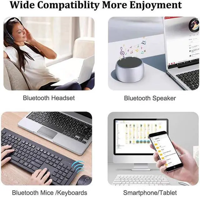 Alt view image 6 of 7 - WISDUM USB Bluetooth Adapter 4.0 for PC Bluetooth Dongle Receiver Wireless Transfer Compatible with Stereo Headphones Desktop Windows 10,8,7,Vista,XP - Black