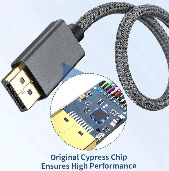 Alt view image 6 of 7 - WISDUM USB C to DisplayPort 1.4 Cable [8K@60Hz, 4K@144Hz 120Hz, 2K@240Hz], 5K Type C to DP 1.4 Cable, [32.4 Gbps, Thunderbolt 4/3 Compatible] for MacBook Pro M1 M2, Mac Studio, Mac Mini, XPS, 6.6ft