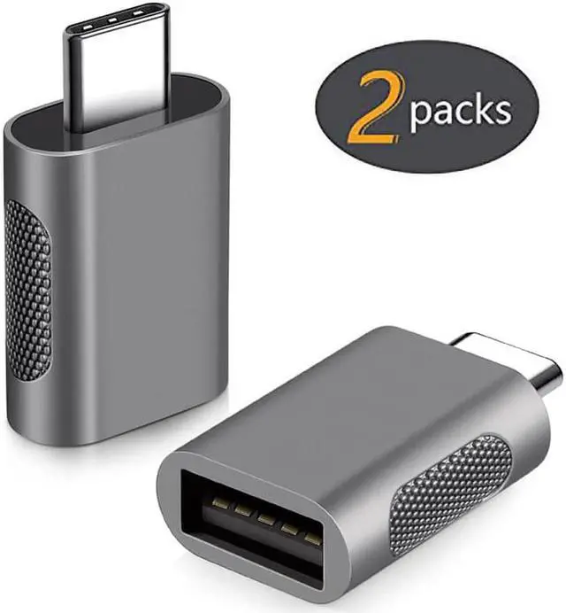 Main image of WISDUM USB C to USB Adapter Pack of 2 USB C Male to USB3 Female Adapter Compatible with MacBook Pro 2021 iMac iPad Mini 6/Pro MacBook Air 2022 and Other Type C or Thunderbolt 4/3 Devices - Space Grey