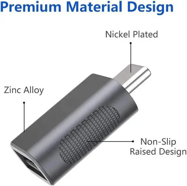 Alt view image 7 of 7 - WISDUM USB C to USB Adapter Pack of 2 USB C Male to USB3 Female Adapter Compatible with MacBook Pro 2021 iMac iPad Mini 6/Pro MacBook Air 2022 and Other Type C or Thunderbolt 4/3 Devices - Space Grey