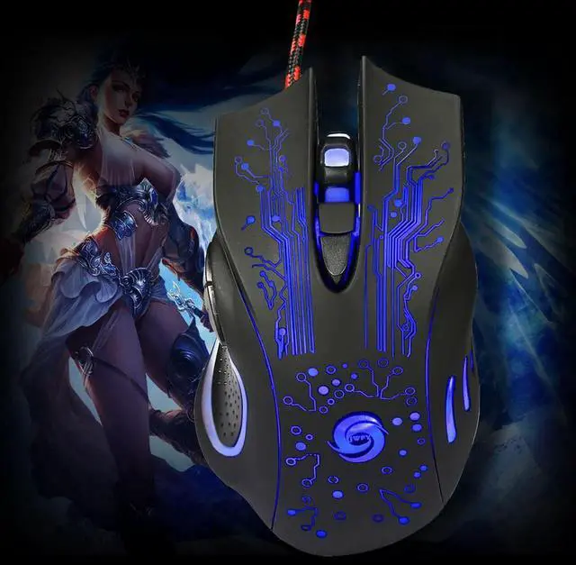 Alt view image 6 of 7 - WISDUM Ergonomic Design Mouse Colorful 5500DPI 6-Button LED USB Optical Wired Gaming Mouse for Pro Gamer