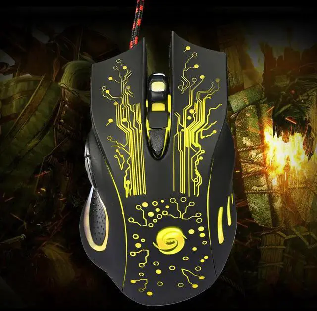Alt view image 7 of 7 - WISDUM Ergonomic Design Mouse Colorful 5500DPI 6-Button LED USB Optical Wired Gaming Mouse for Pro Gamer