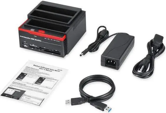 Alt view image 6 of 6 - USB3.0 To SATA IDE HDD 3 Bay External Hard Disk Docking Station for 2.5 & 3.5 inch SATA I/II/III HDD SSD Offline Clone HUB Card Reader 12V/3A Power Supply Max Up to 12TB