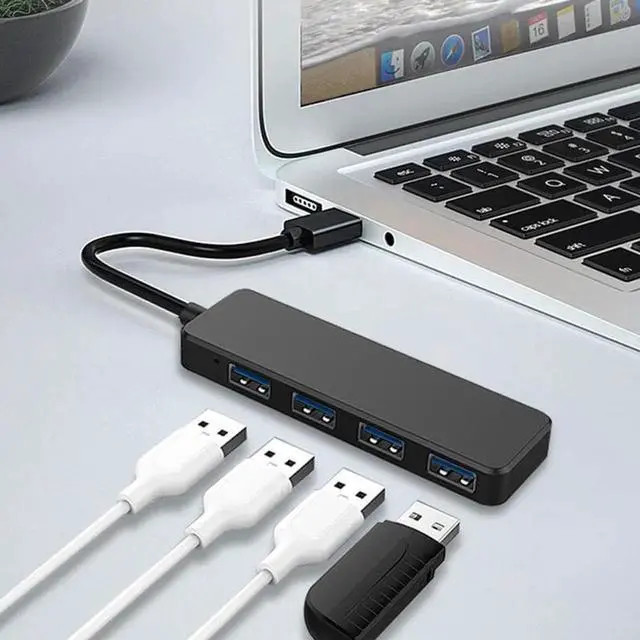 Alt view image 6 of 7 - WISDUM USB Hub, 4 Port USB 3.0 Data Hub, Ultra-Slim Data USB Splitter for Mobile SSD, MacBook, Mac Pro/ Mini, iMac, Chromebook, Surface Pro, USB Flash Drives, Notebook PC, XPS, and More